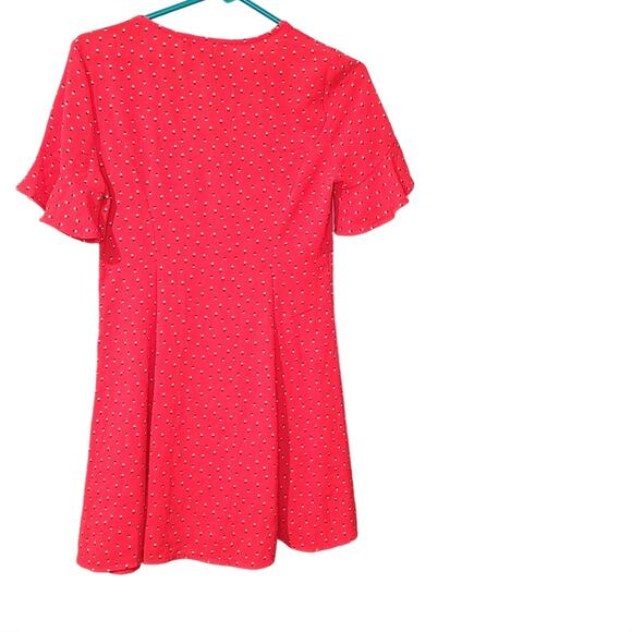 Forever 21 Button Front Flutter Sleeve Dress Size Small Button Down Polka Dot - Picture 2 of 9